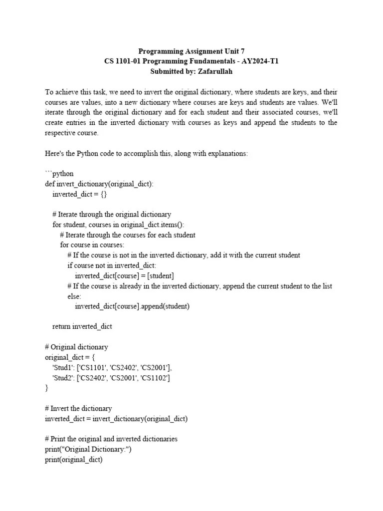 Programming Assignment Unit 7 | PDF