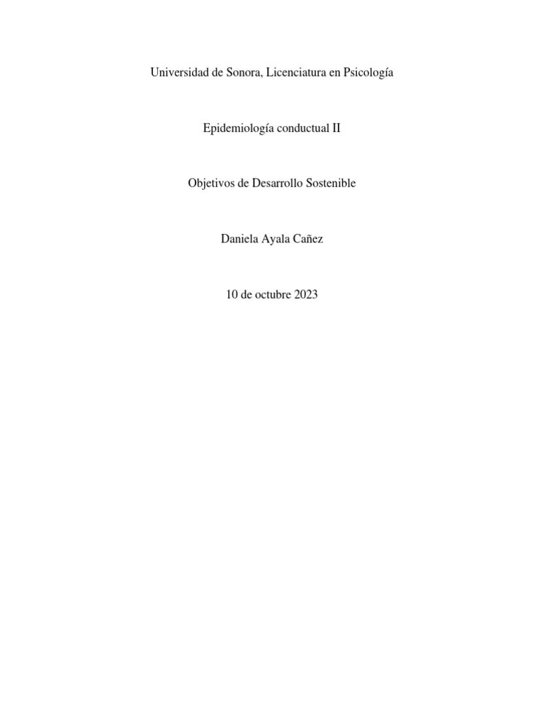 Objetivos De Desarrollo Sostenible AYALA CAÑEZ | PDF