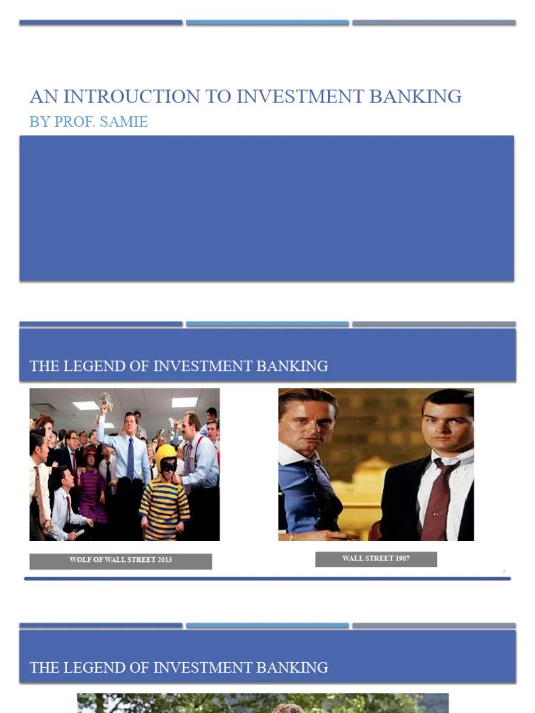Introduction To Investment Banking | PDF