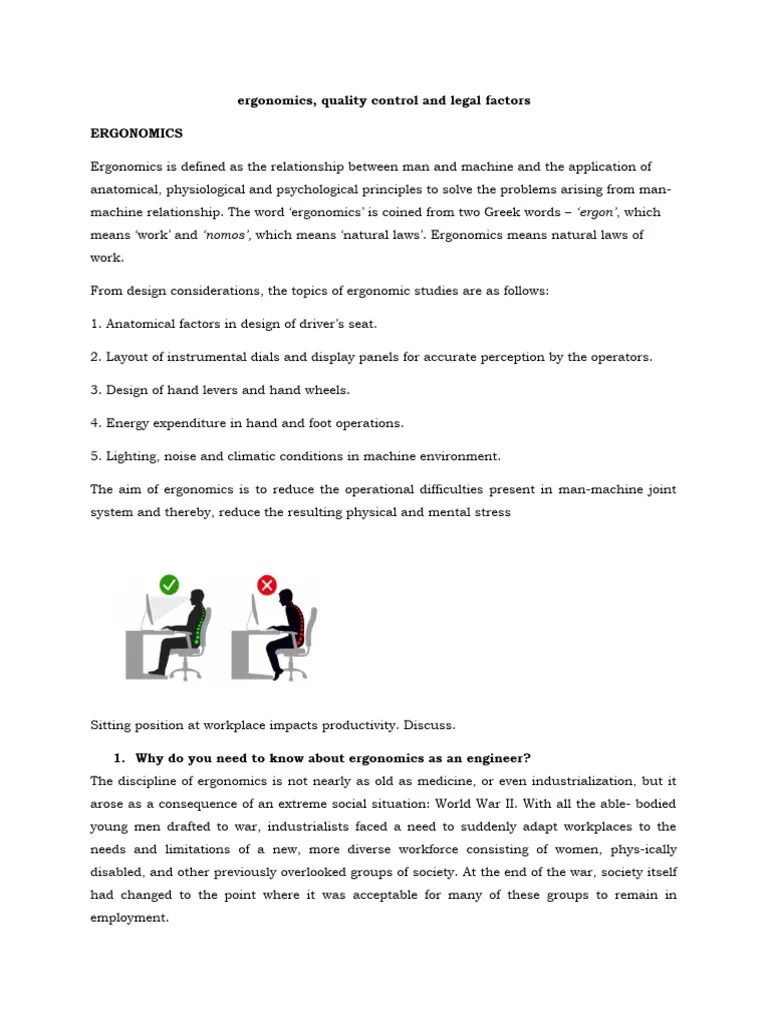 Ergonomics | PDF | Human Factors And Ergonomics | Occupational Safety ...