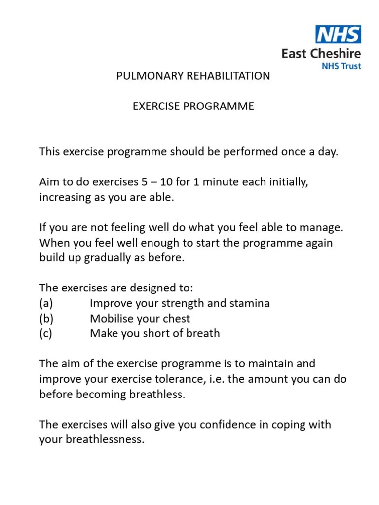 Pulmonary Rehabilitation Exercise Programme | PDF | Language Arts ...