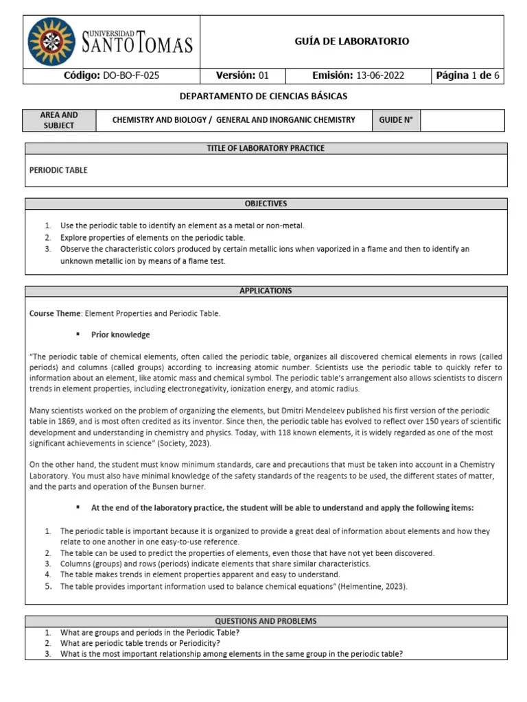 Periodic Table | PDF | Periodic Table | Chemical Elements