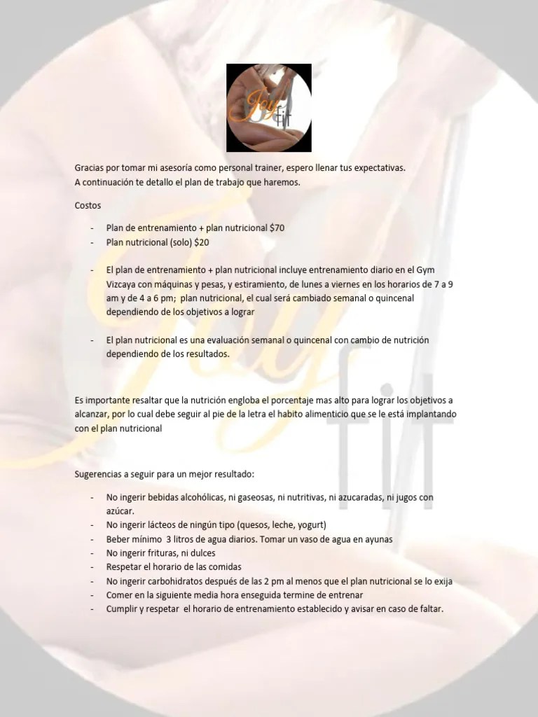 Plan Nutricional Nelly Mayo | PDF