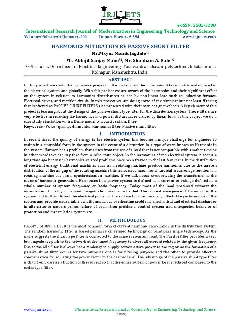 Harmonics | PDF | Electronic Filter | Electric Power Distribution