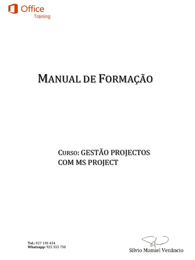MANUAL De FORMAÇÃO - Gestão De Projectos Com MS Project | PDF