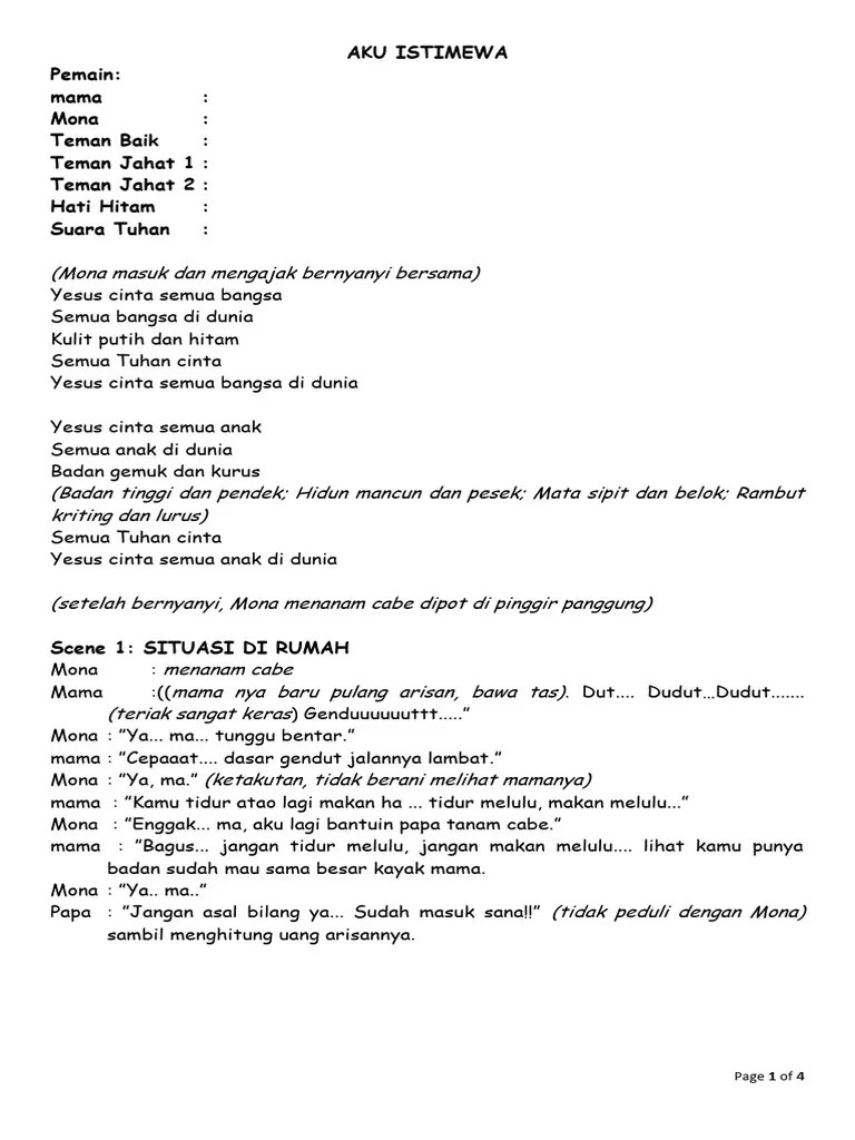 Dram Kaum Wanita Aku Istimewa | PDF