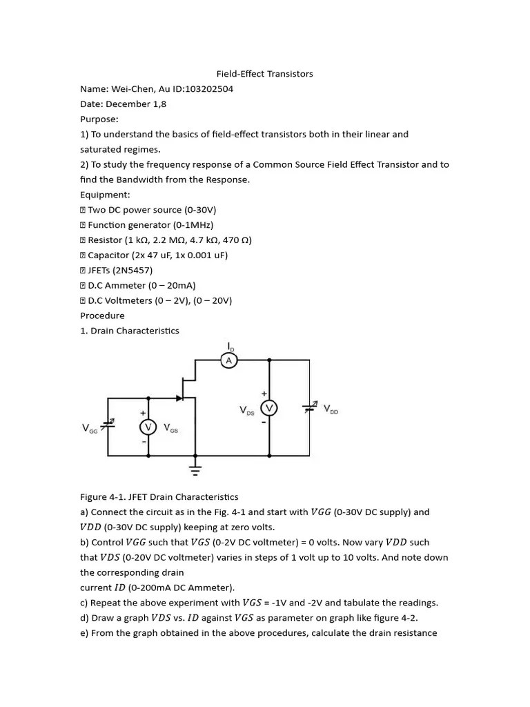 FET | PDF | Field Effect Transistor | Amplifier