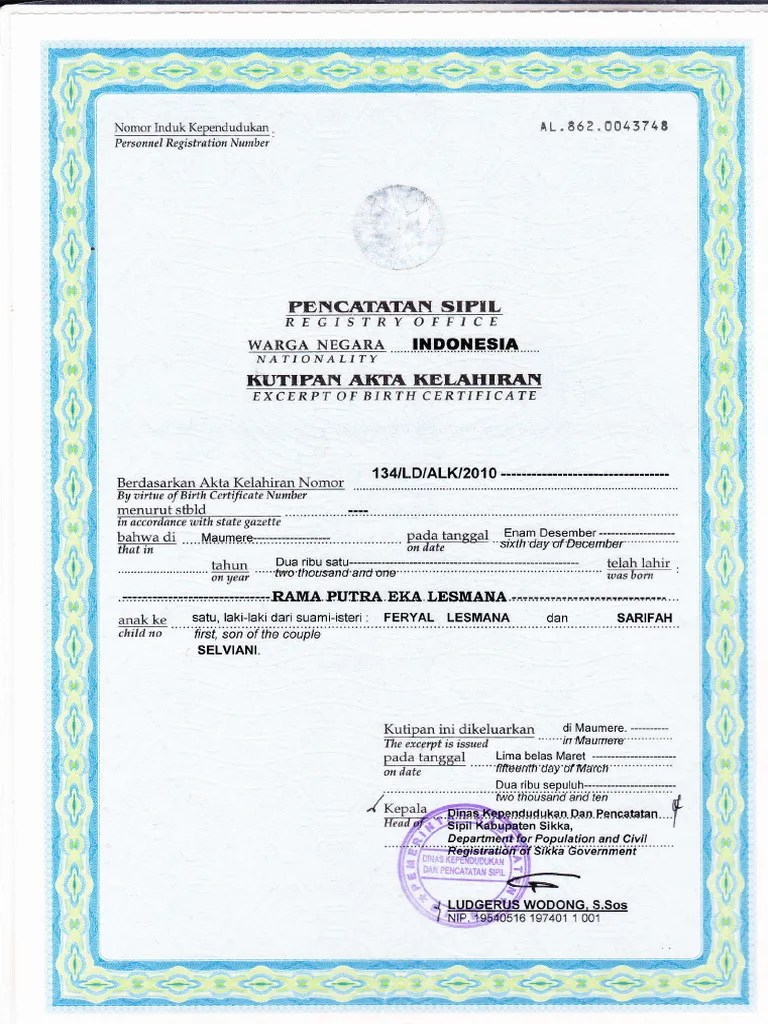 Akta Kelahiran | PDF