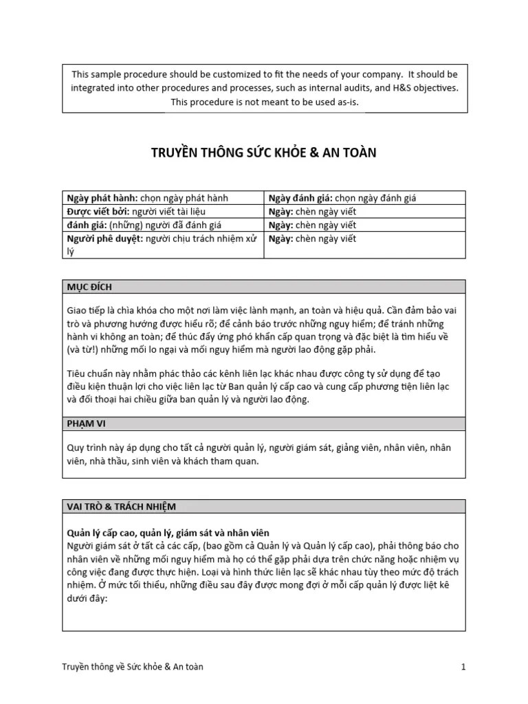 Health And Safety Communication | PDF