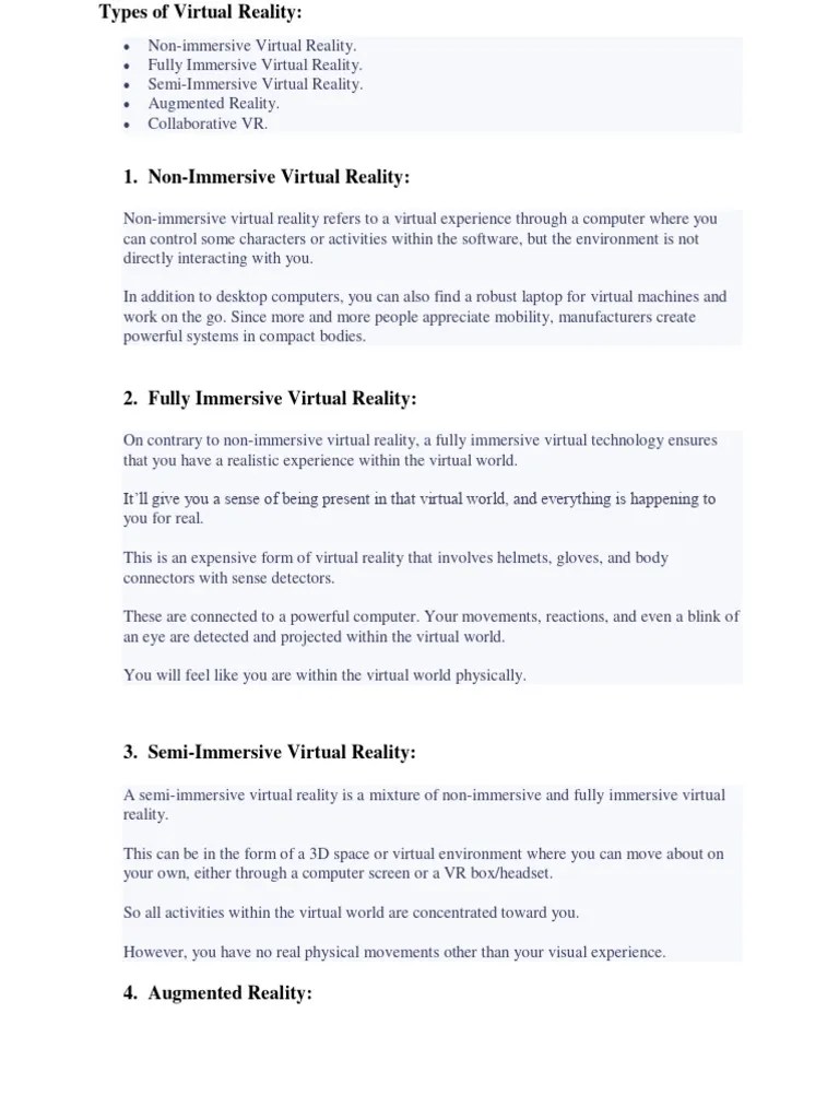 Advantages And Disadvantages Of Virtual Reality | PDF | Virtual Reality | Human–Machine Interaction