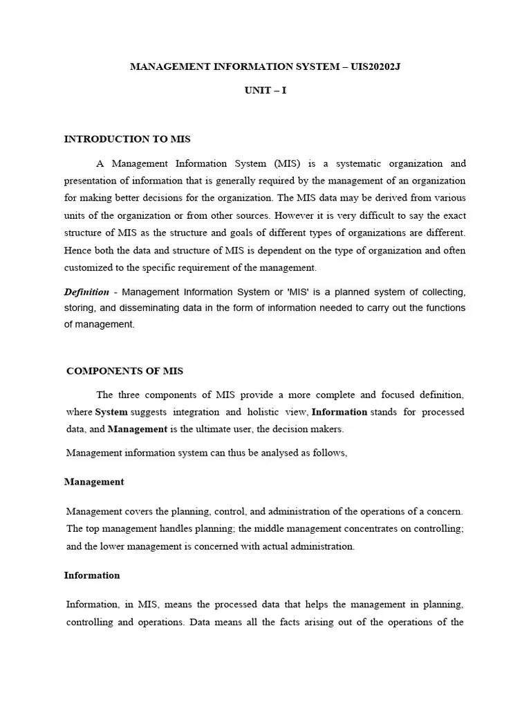 Management Information System | Download Free PDF | Decision Support ...