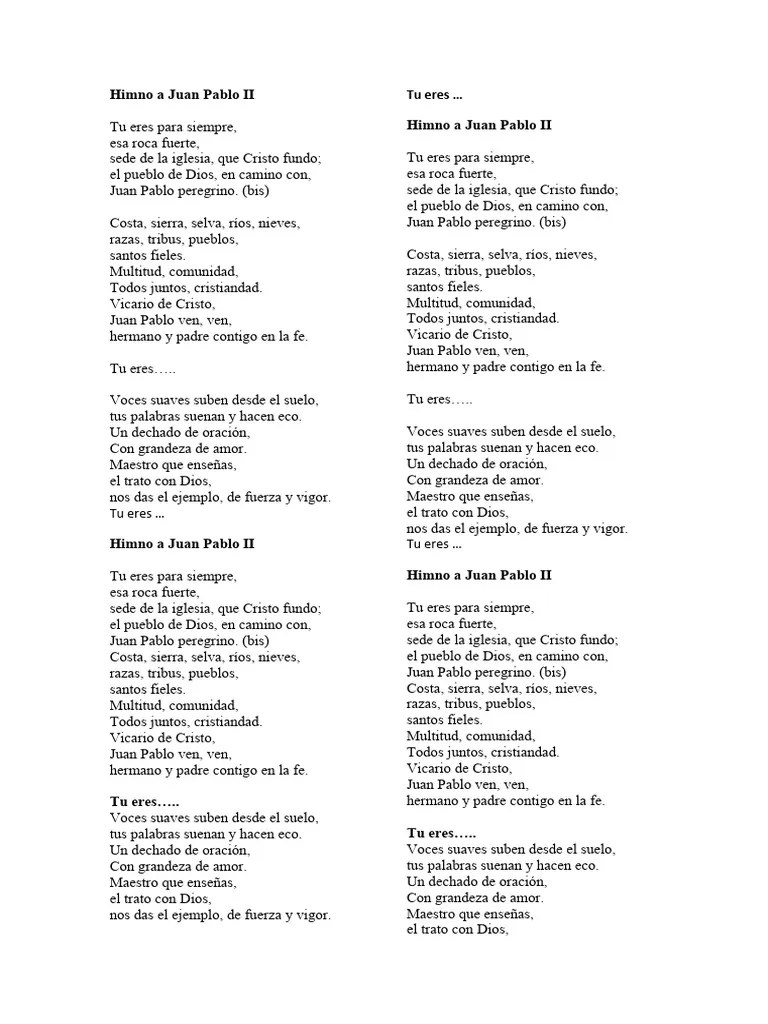 Himno A Juan Pablo II | PDF