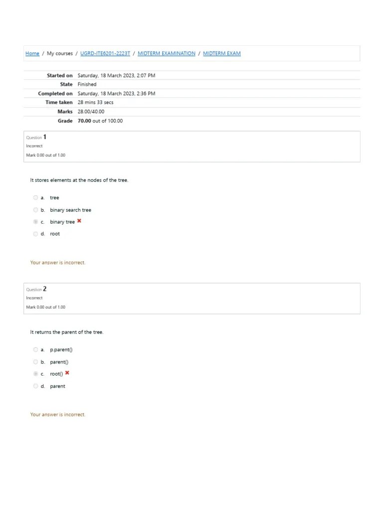 Midterm Exam Results | PDF