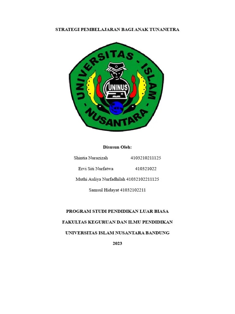 Strategi Pembelajaran Bagi Anak Tunanetra | PDF