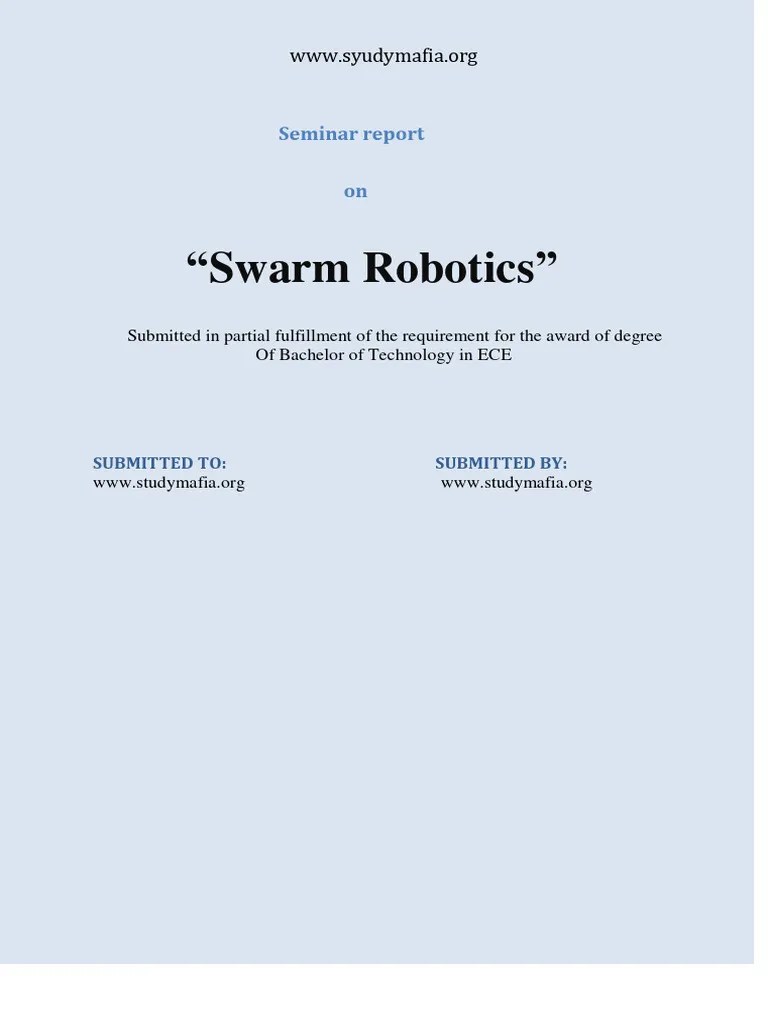 Swarm Robotics PDF | PDF | Robot | Robotics