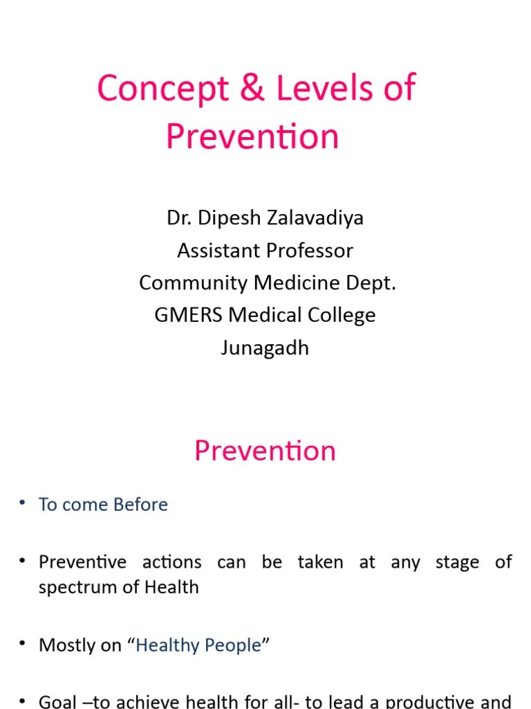 Concept Level Of Prevention Intervention | PDF
