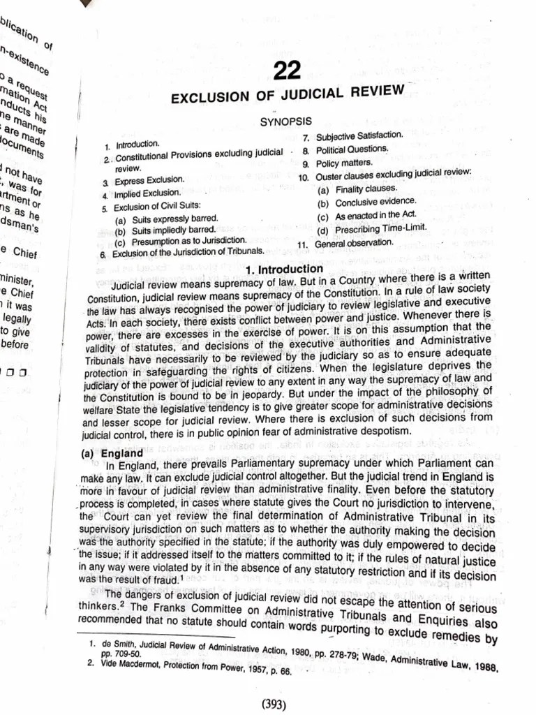 Exclusion Of Judicial Review - Administrative Law | PDF