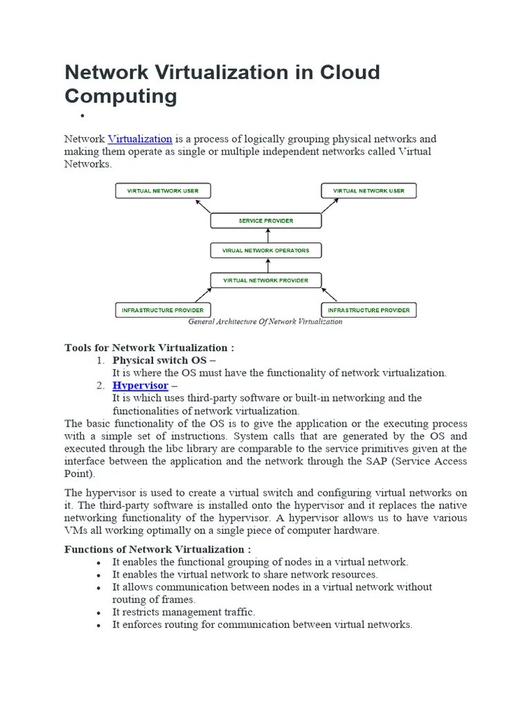 Network Virtualization In Cloud Computing | PDF