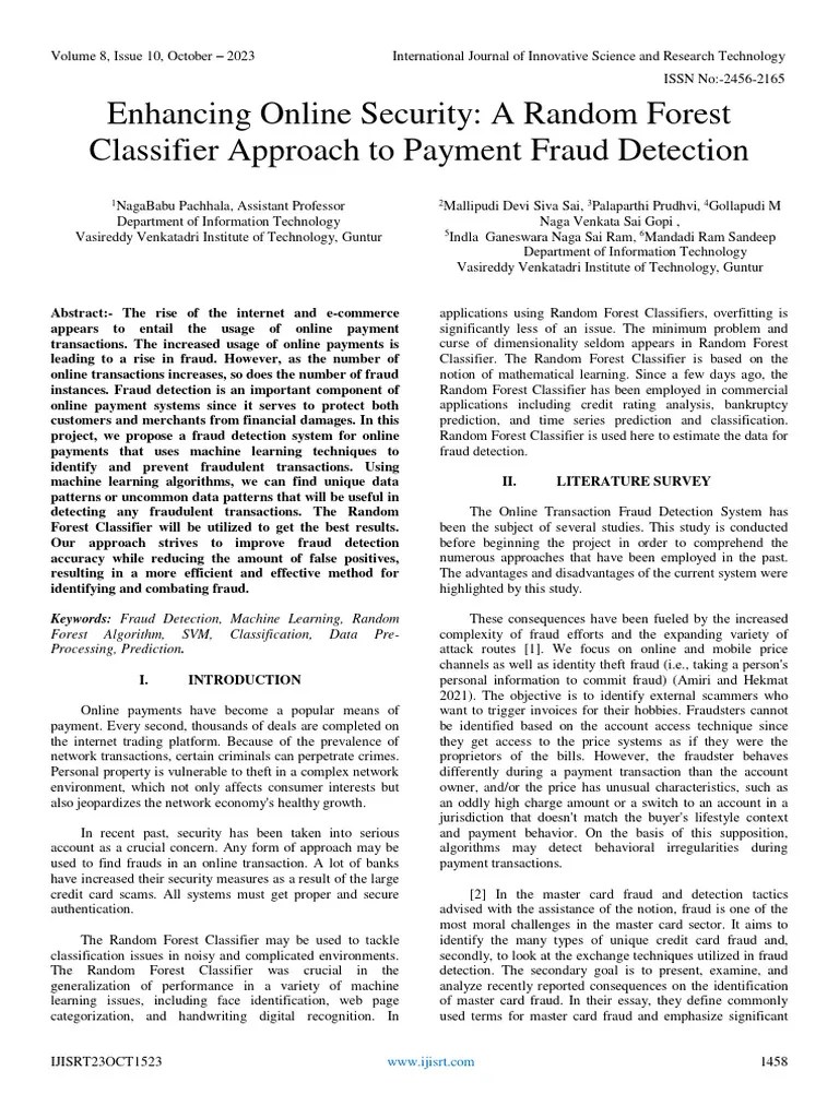 Enhancing Online Security: A Random Forest Classifier Approach To ...