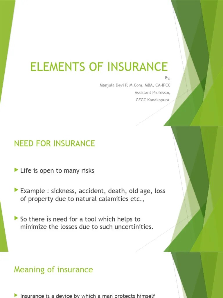 Elements Of Insurance | PDF