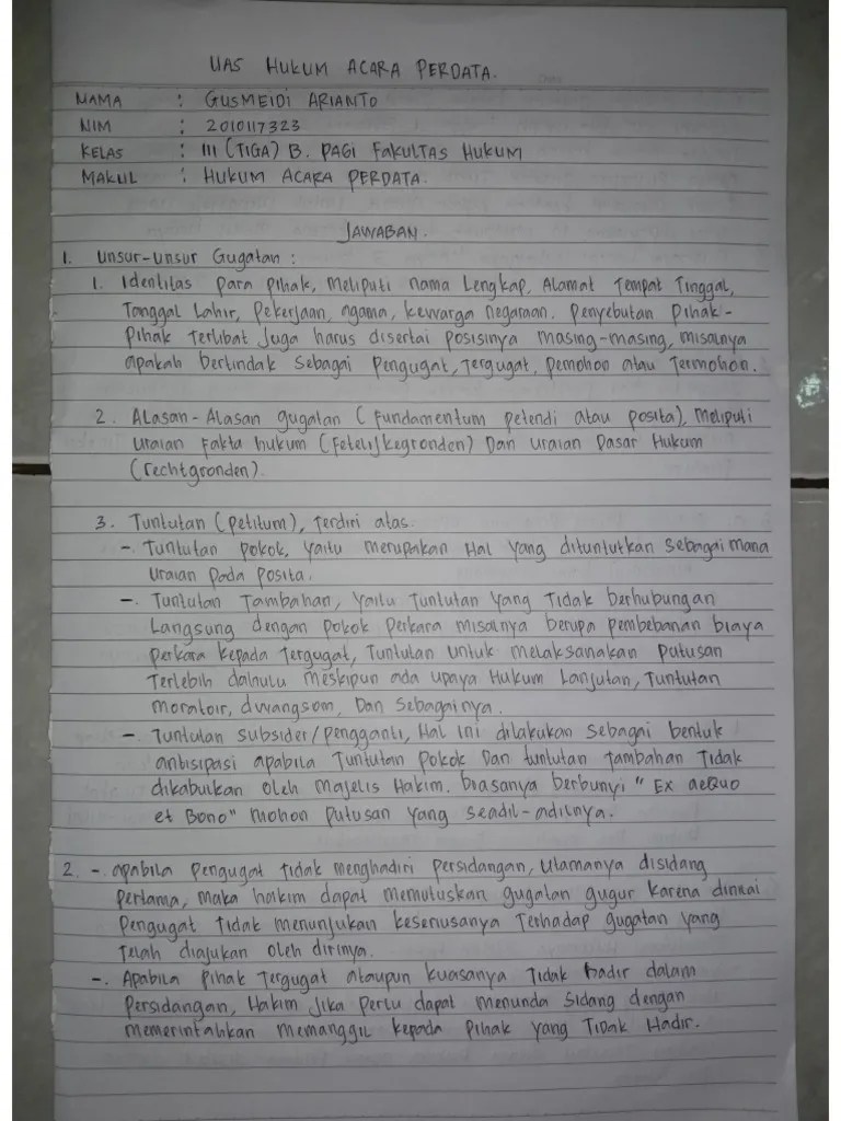 UAS Hukum Acara Perdata | PDF