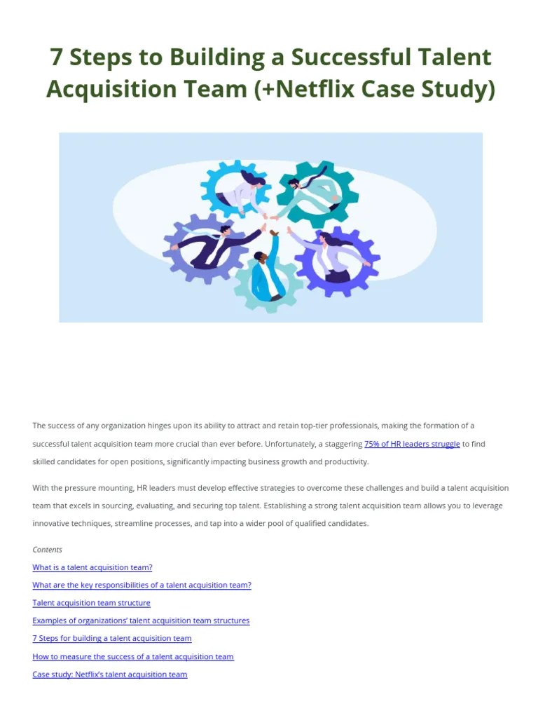7 Steps To Building A Successful Talent Acquisition Team | PDF