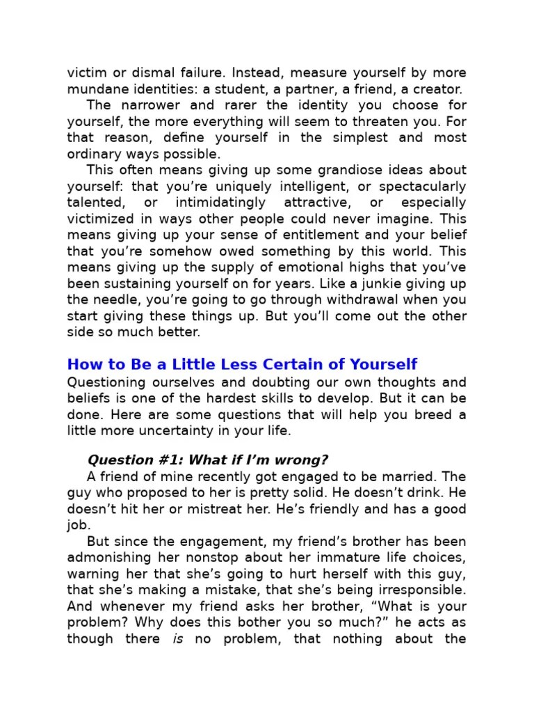 The Subtle Art Of Not Giving A F - Ck-25 | PDF | Thought | Psychology