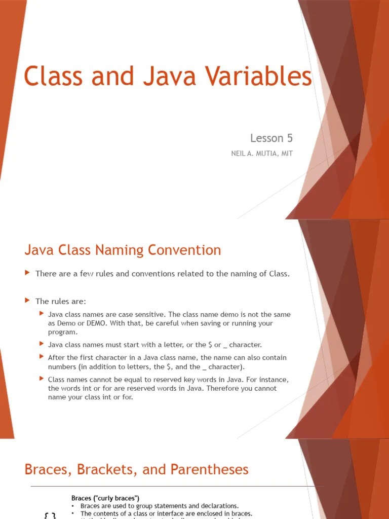 Lesson 5 - Java Program Basics | PDF | Bracket | Integer (Computer Science)