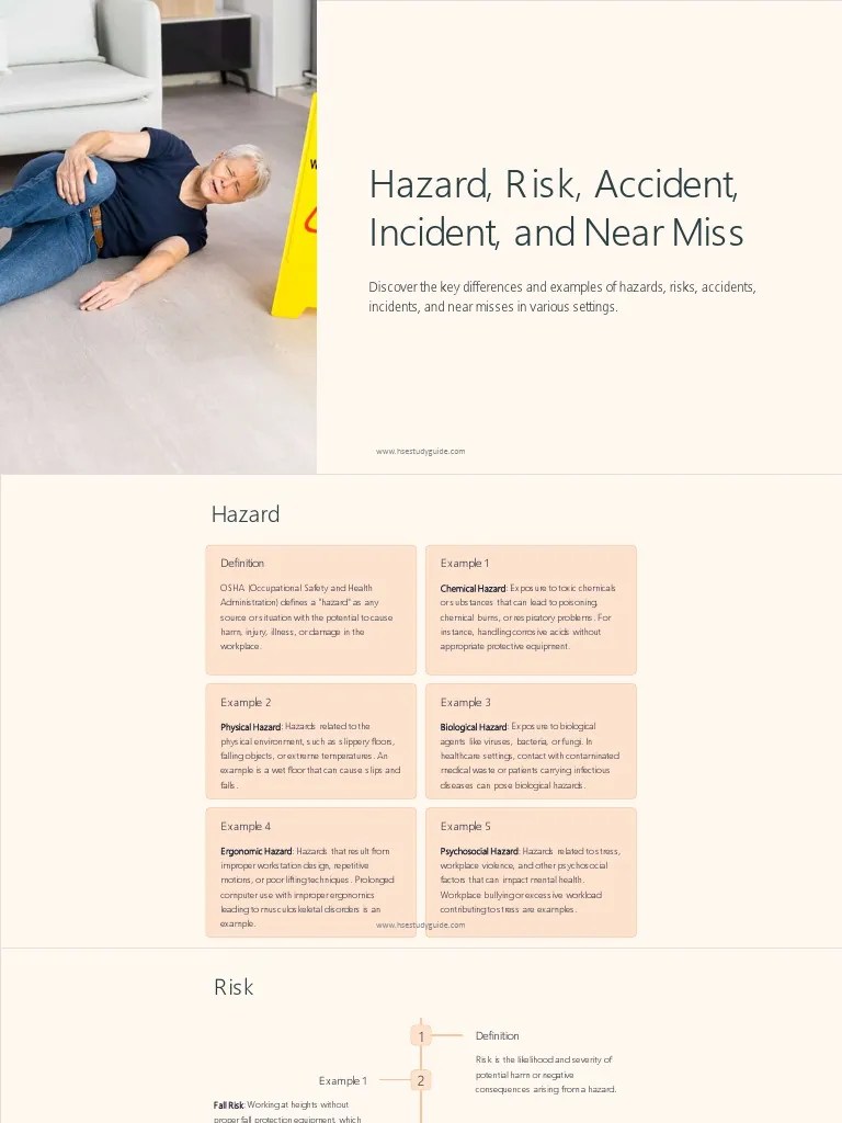 Hazard Risk Accident Incident And Near Miss 2 1 | PDF | Hazards ...