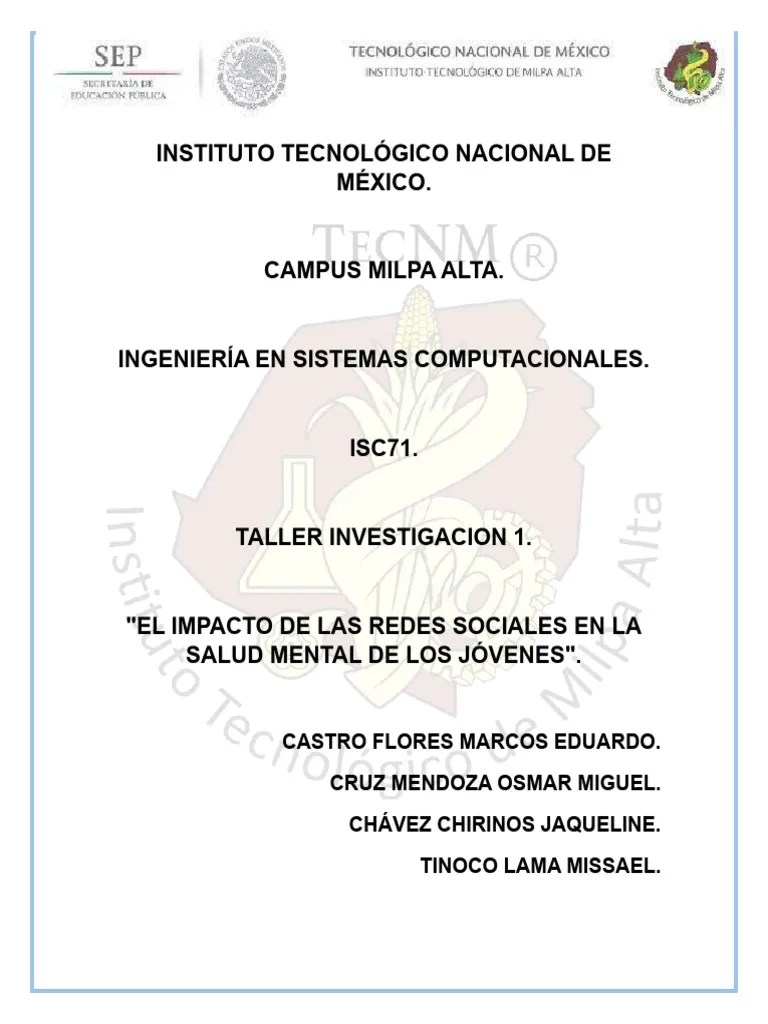 El Impacto De Las Redes Sociales En La Salud Mental De Los Jóvenes | PDF