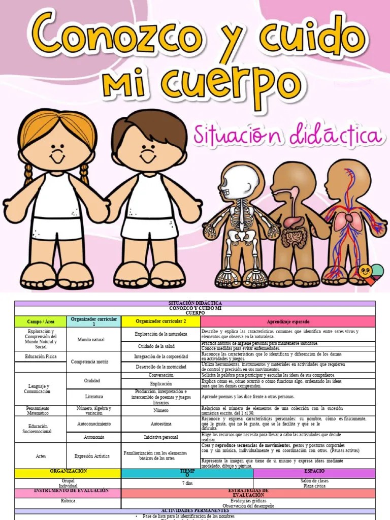 Situación Didáctica 4 - Noviembre - Conozco Y Cuido Mi Cuerpo ...