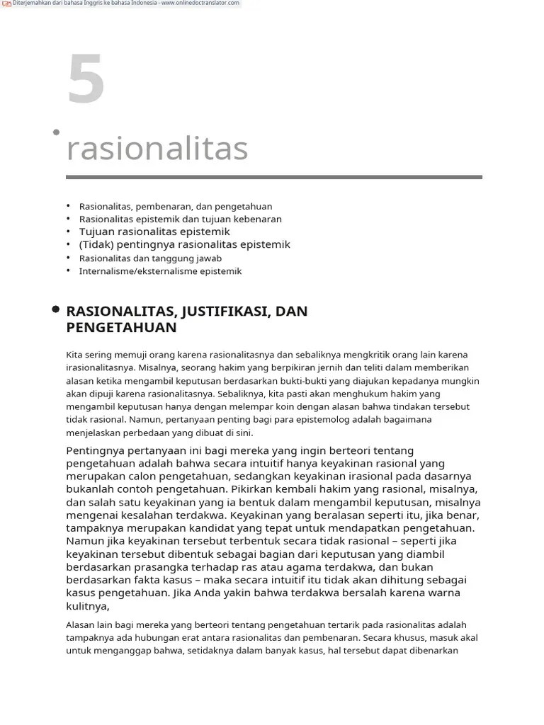 Bab 5 - Rationality - En.id | PDF