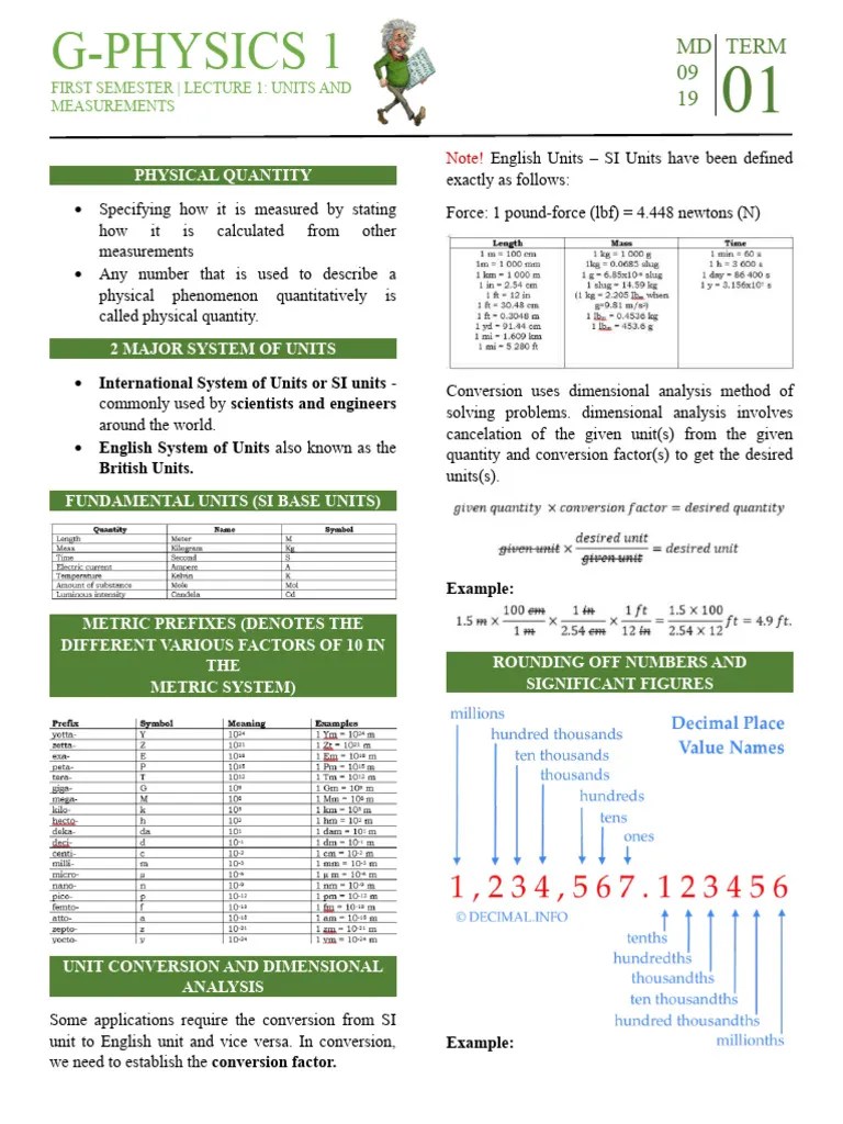 Physics Lesson 1 | PDF | Significant Figures | Numbers