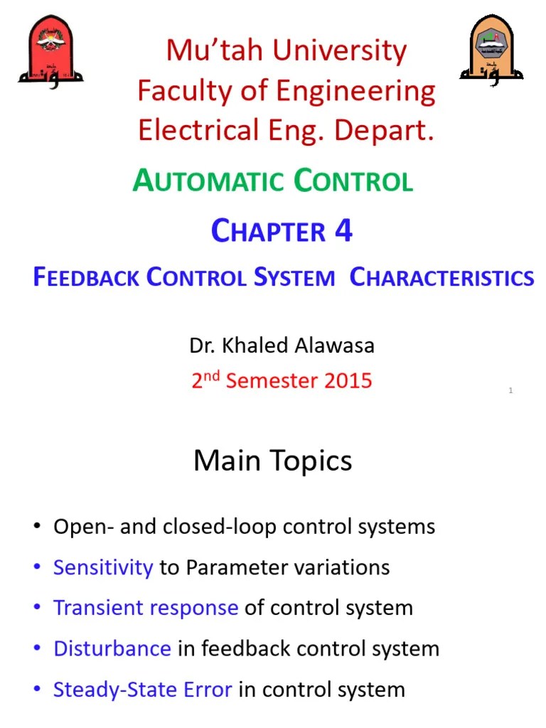 Chapter - 4 - Feedback Control System Characteristics - W2015 | PDF ...