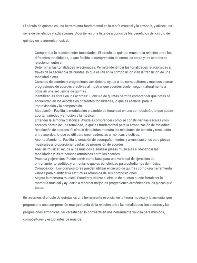 Circulo De Quintas | PDF | Acorde (Música) | Armonía