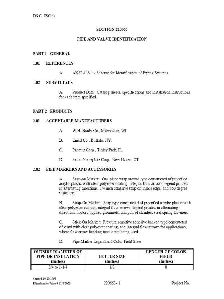 Pipe And Valve Identification | PDF | Pipe (Fluid Conveyance) | Valve