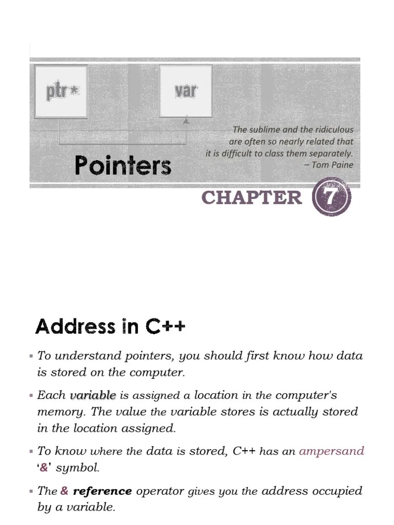 C++ Pointers | PDF | Pointer (Computer Programming) | Information ...