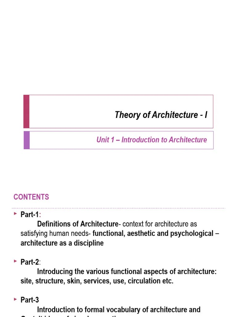 Introduction To Architecture Basics | PDF | Space | Theory