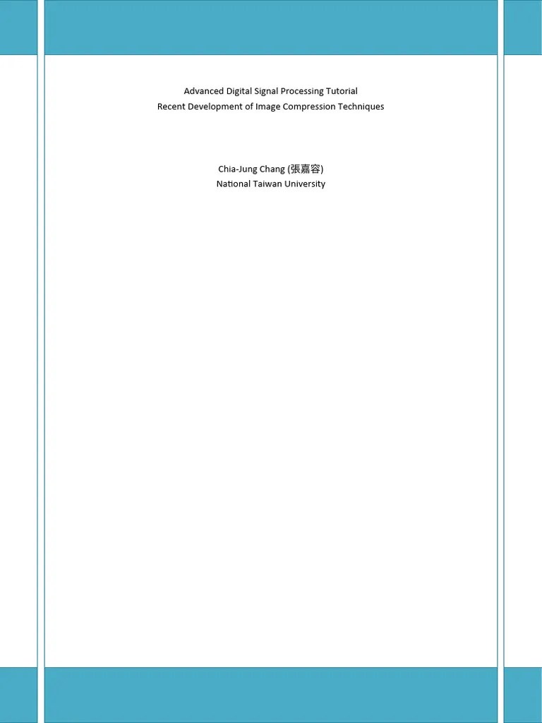 Advanced Digital Signal Processing Tutor | PDF | Data Compression ...