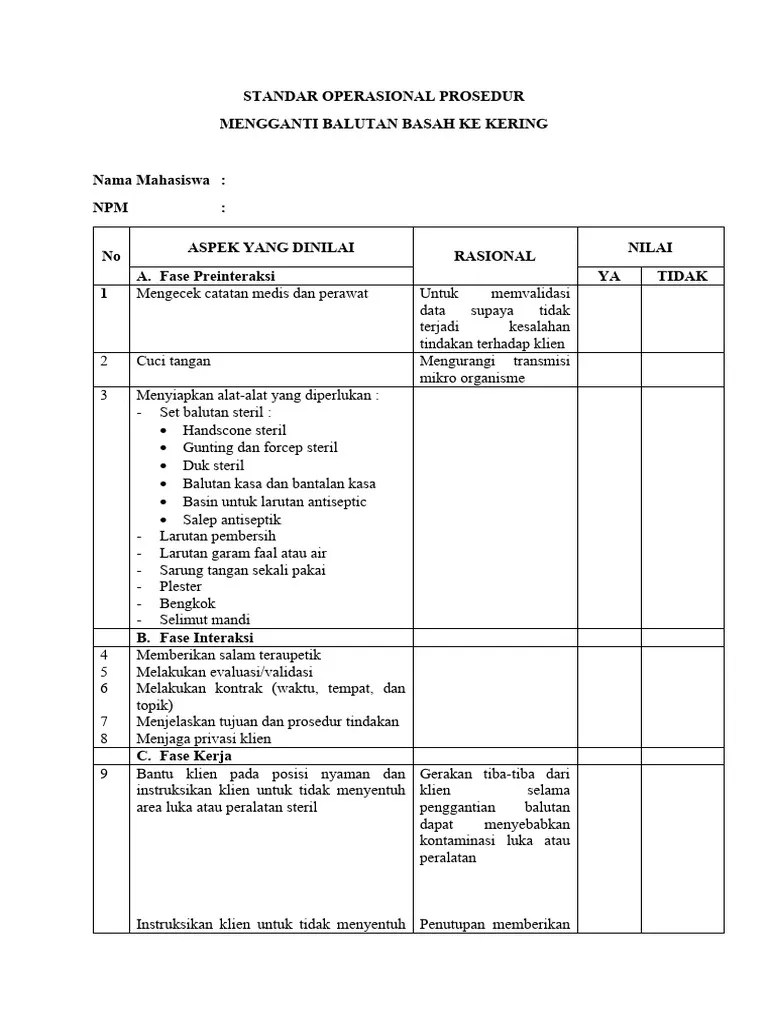 Standar Operasional Prosedur | PDF