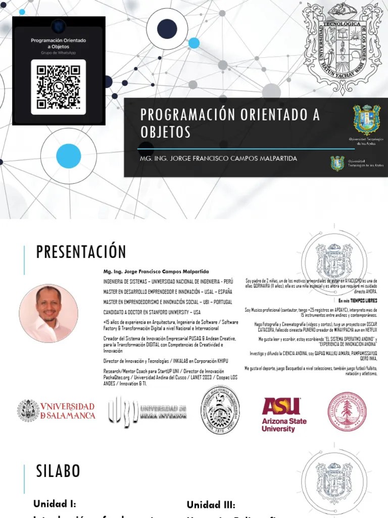 Programación Orientado A Objetos Semana4 | PDF | Objeto (informática ...