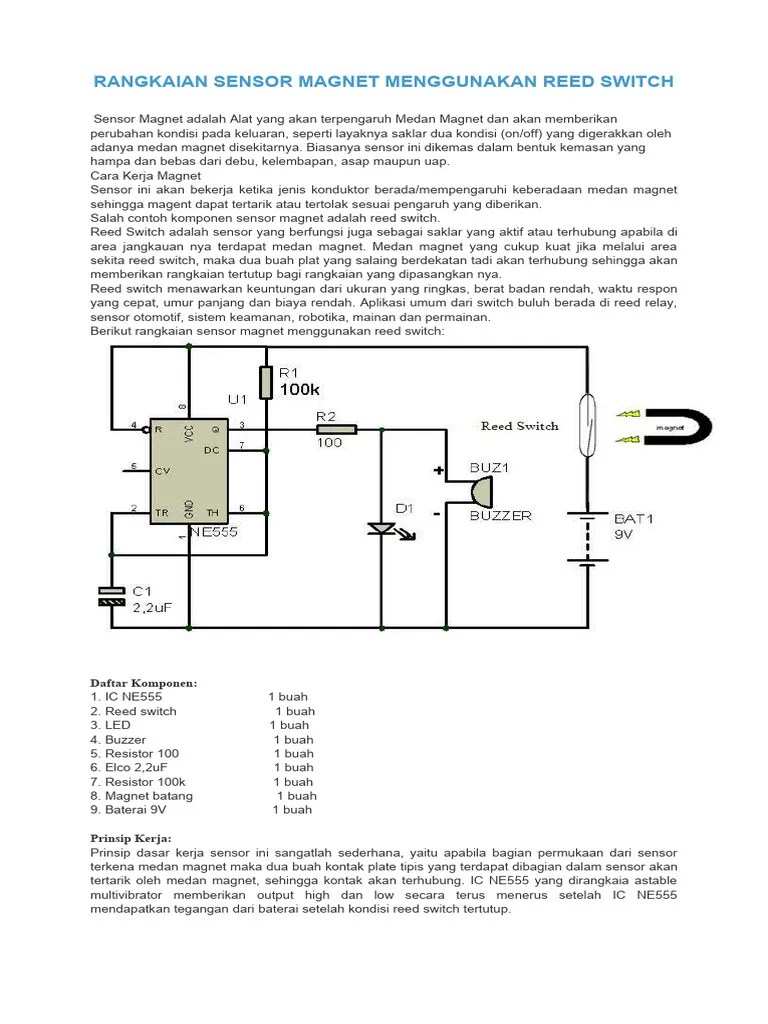 Rangkaian Sensor Magnet Menggunakan Reed Switch Ok | PDF