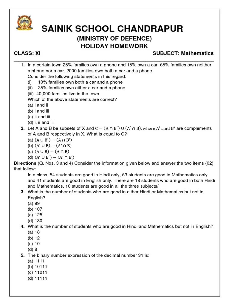 Maths Xi Nda | PDF | Empty Set | Mathematical Objects