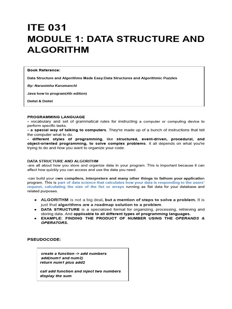 Data Structure & Algorithm | PDF | Time Complexity | Algorithms