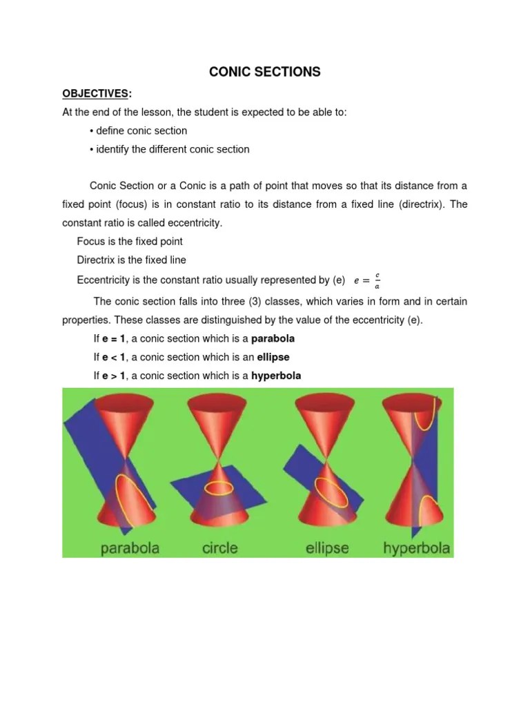 Part II Conic Sections | PDF | Ellipse | Mathematics