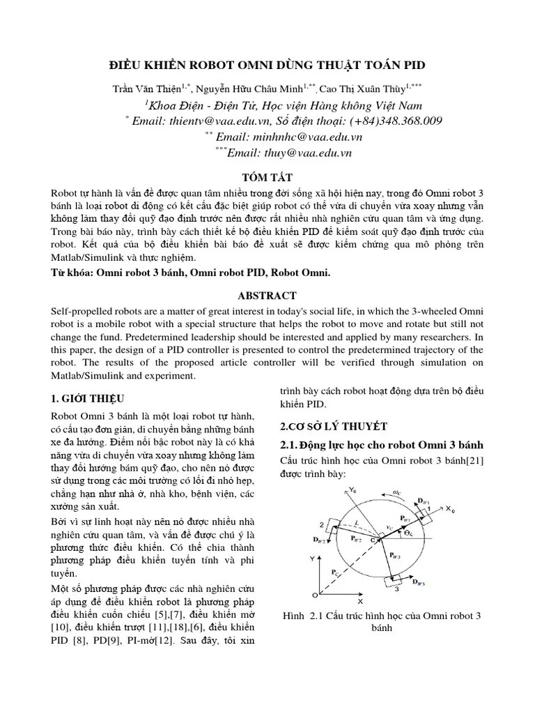Dieu Khien Robot Omni Dung Thuat Toan Pid | PDF