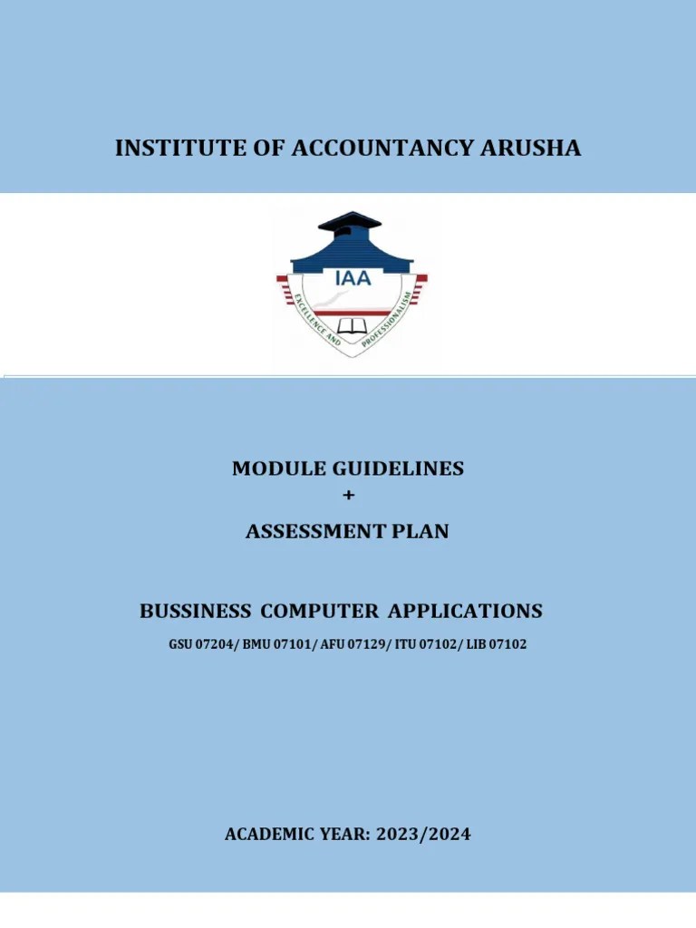 Business Computer Application Updated Module Guideline | PDF ...
