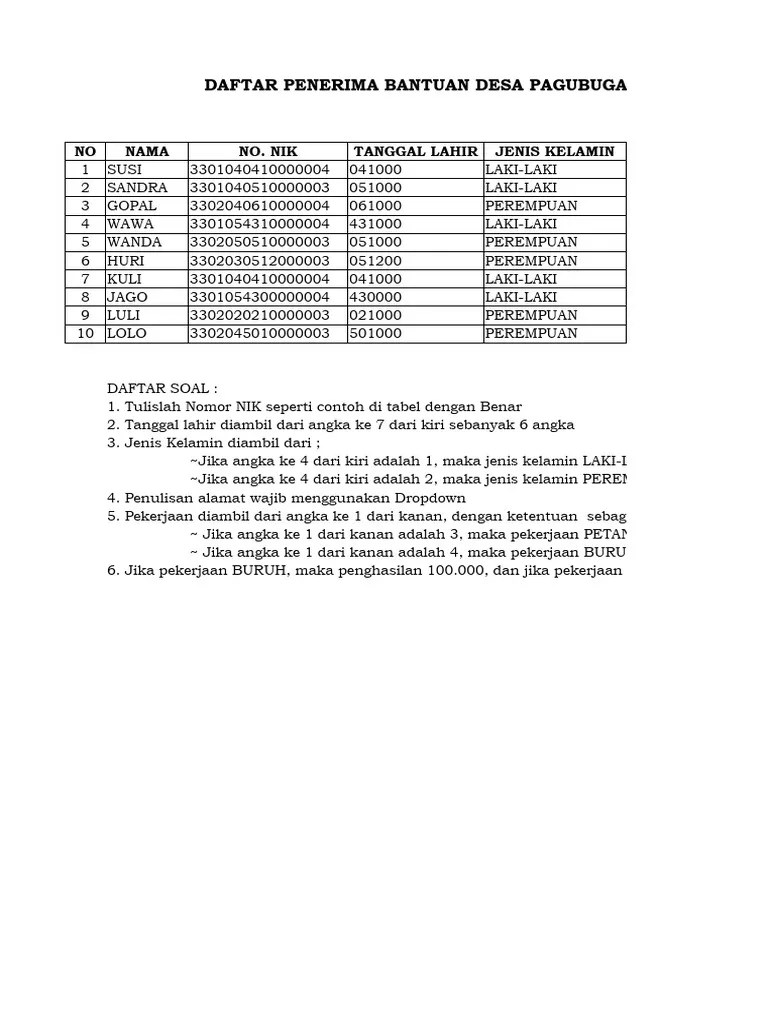 Latihan Soal Ms. Excel 3 | PDF
