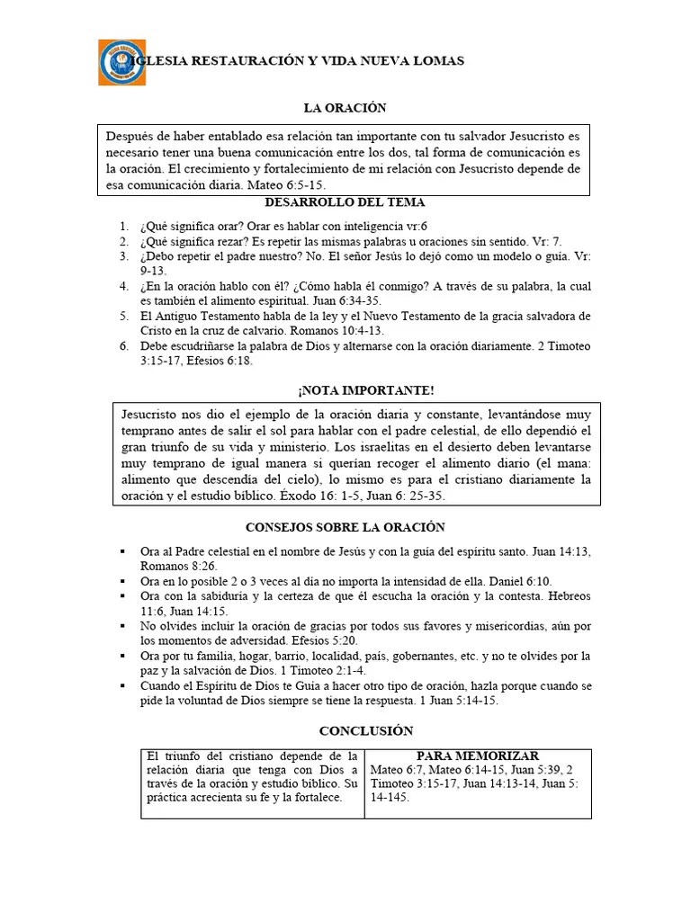 La Oración 2 | PDF | Oración | Cristo (título)