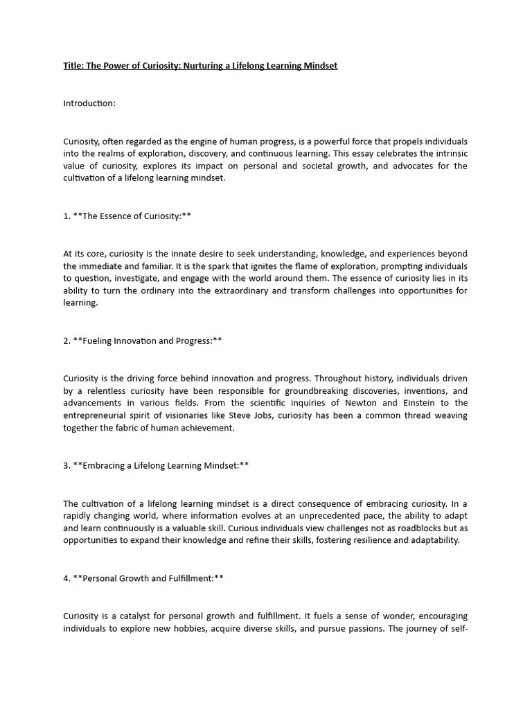 Curiosity Mindset | PDF | Curiosity | Mindset